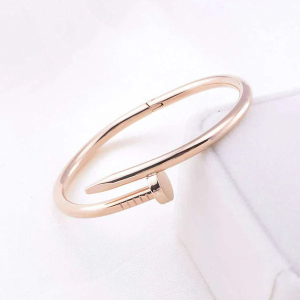 Stainless Steel Rose Gold Plated Stainless Steel Nail Bracelet For Women